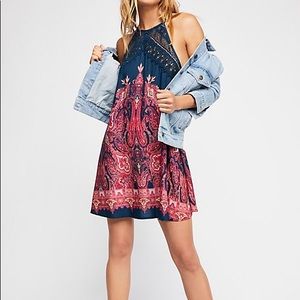 Free People She’s Printed Halter Mini Dress